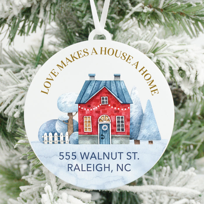 Love Makes a House a Home Personalized Christmas Ornament