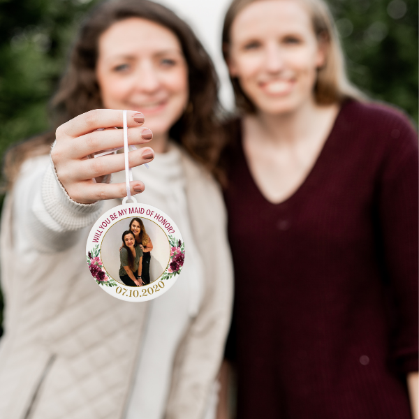Maid of Honor Proposal Photo Christmas Ornament