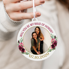 Maid of Honor Proposal Photo Christmas Ornament