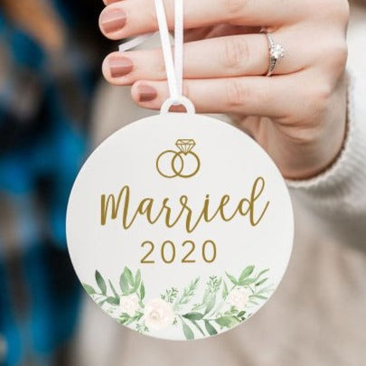 Married with Year Christmas Ornament
