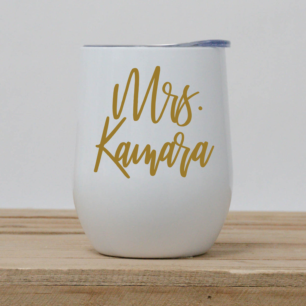 Personalized Mrs Wine Tumbler in Bella Font