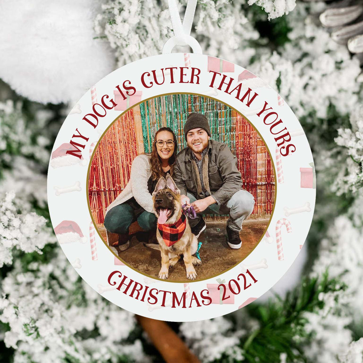 My Dog is Cuter Than Yours Dog Ornament