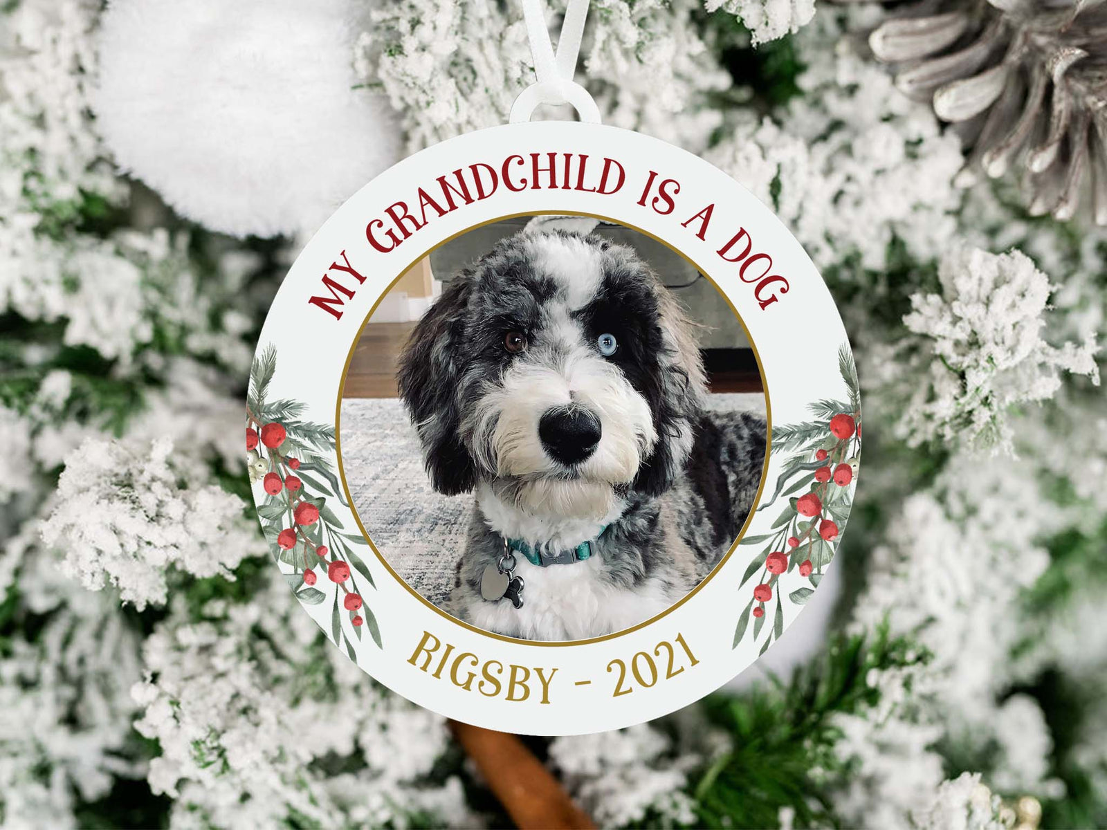 My Grandchild is a Dog Ornament