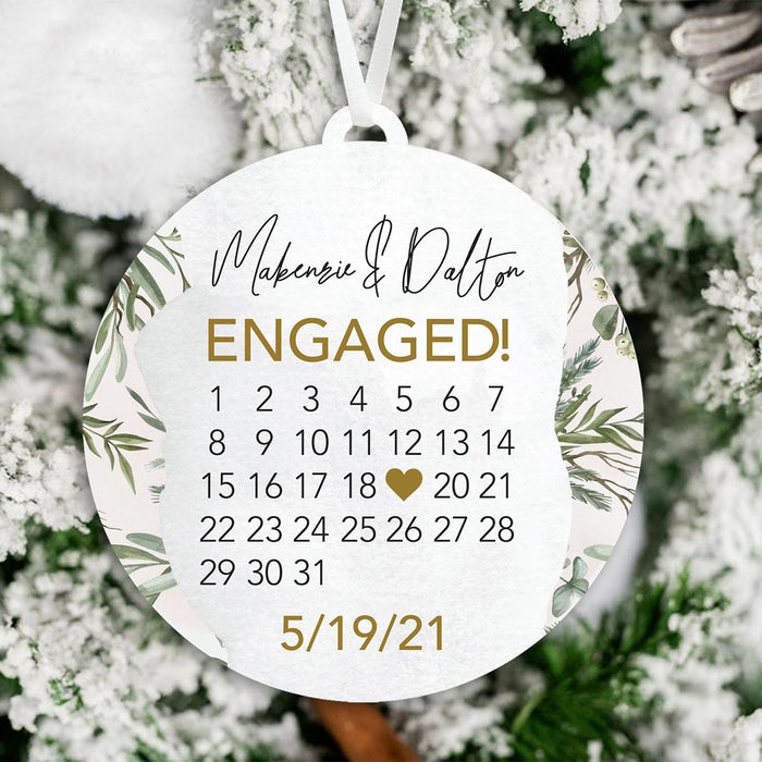 Engaged 2021 Date Christmas Ornament | Engaged Christmas Ornament