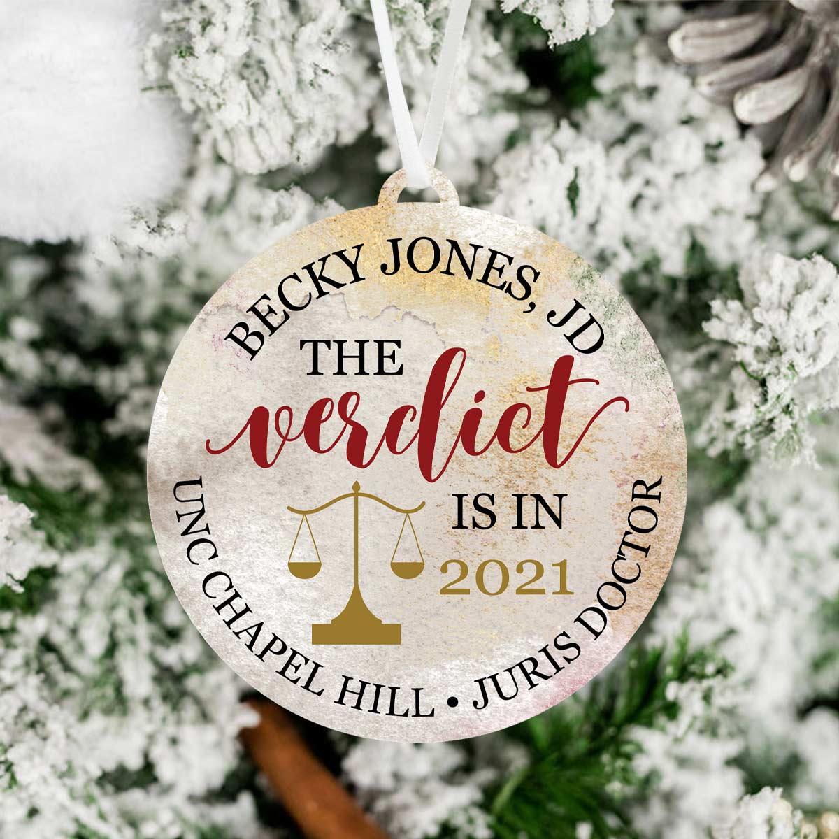 The Verdict Is In Law School Graduation Ornament Simple