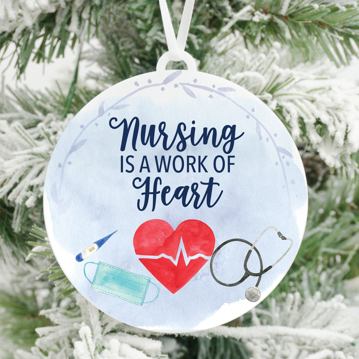 Nursing is a Work of Heart Christmas Ornament