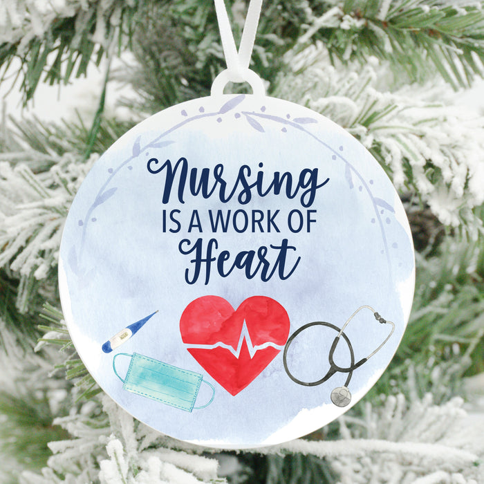 Nursing is a Work of Heart Christmas Ornament