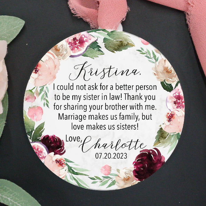 Sister of the Groom Personalized Ornament