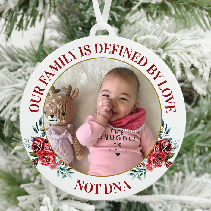 Defined By Love Not DNA Adoption Photo Christmas Ornament