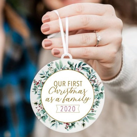 Our First Christmas as a Family Christmas Ornament