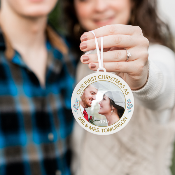 Our First Christmas as Mr and Mrs Photo Christmas Ornament