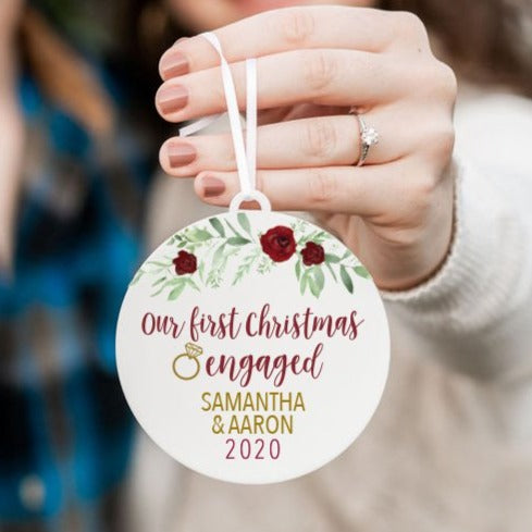 Our First Christmas Engaged Personalized Christmas Ornament