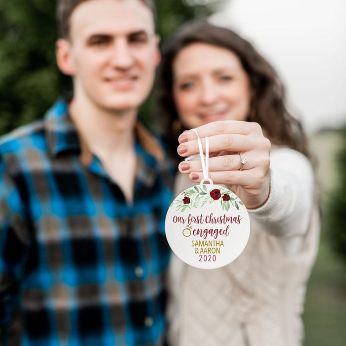 Our First Christmas Engaged Personalized Christmas Ornament