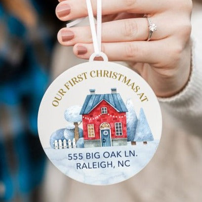 Our First Christmas in Our New Home Personalized Christmas Ornament
