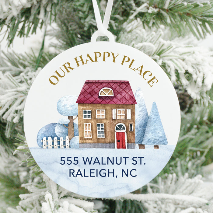 Our Happy Place Personalized Christmas Ornament