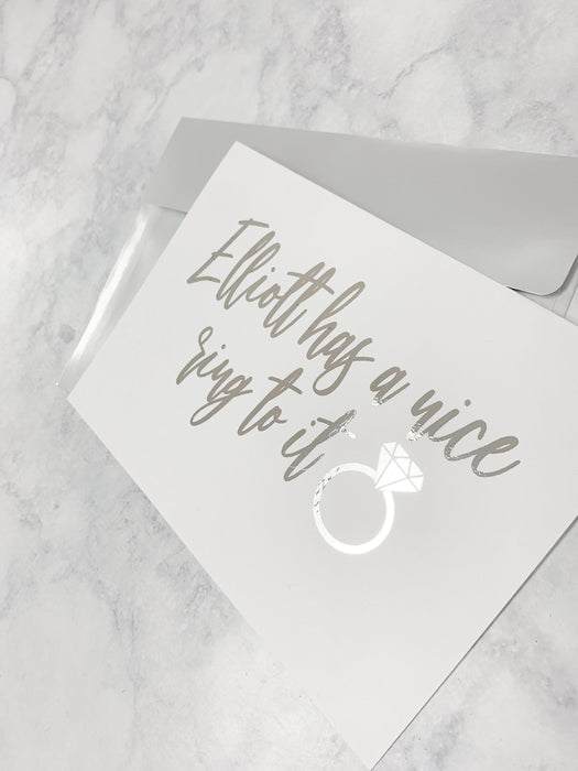 Personalized Has a Nice Ring to It Foiled Card & Envelope