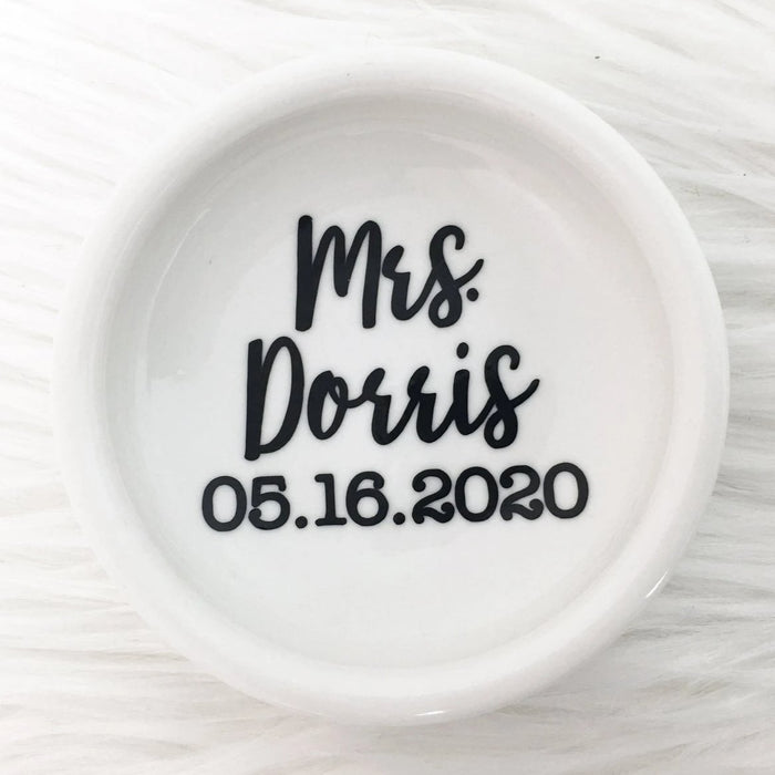 Mrs Ring Dish with Date