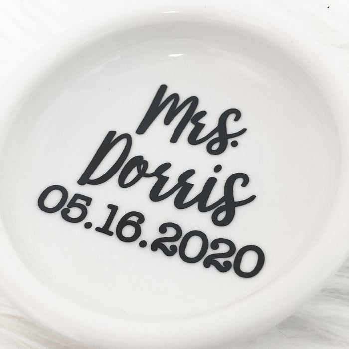 Mrs Ring Dish with Date