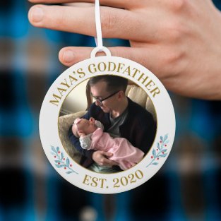 Godfather EST Photo Christmas Ornament
