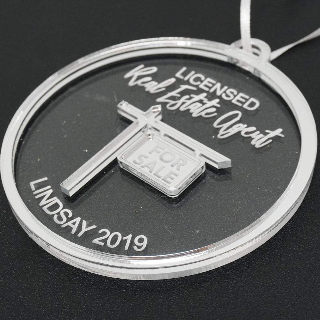 Real Estate Agent Personalized Engraved Christmas Ornament