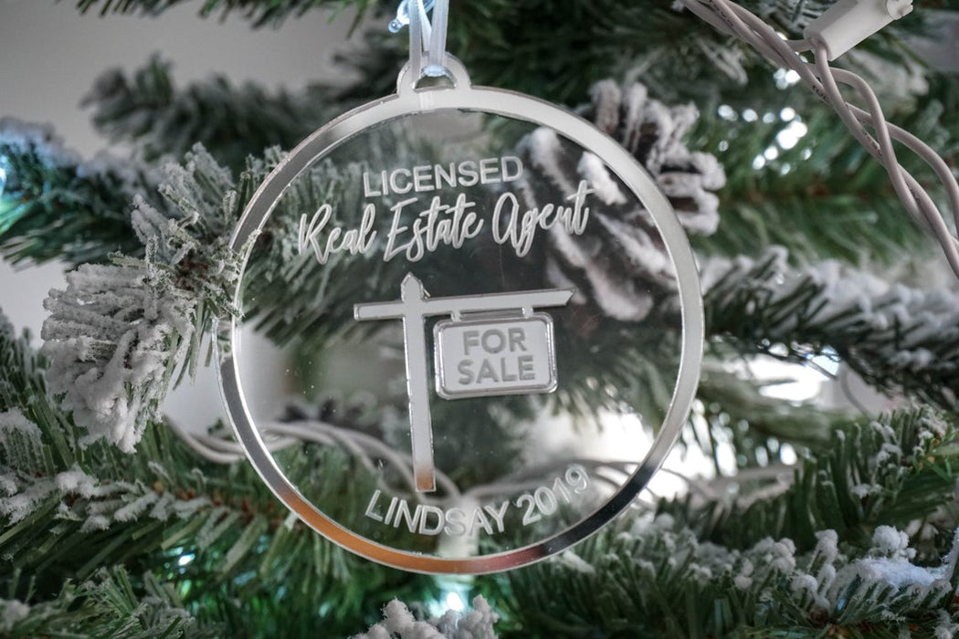 Real Estate Agent Personalized Engraved Christmas Ornament