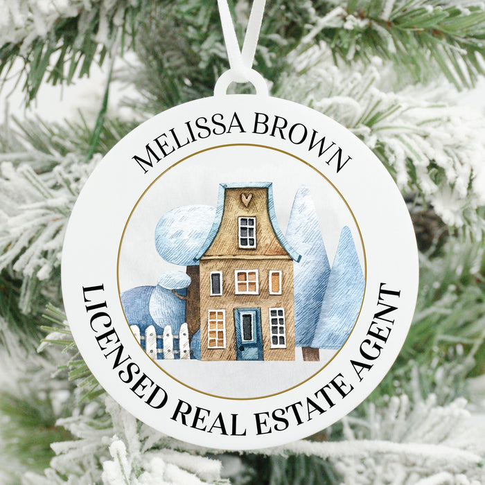 Licensed Real Estate Agent Personalized Christmas Ornament