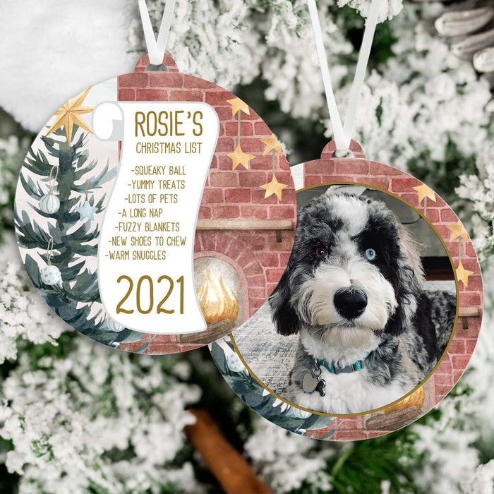 Dog Christmas List Photo Ornament