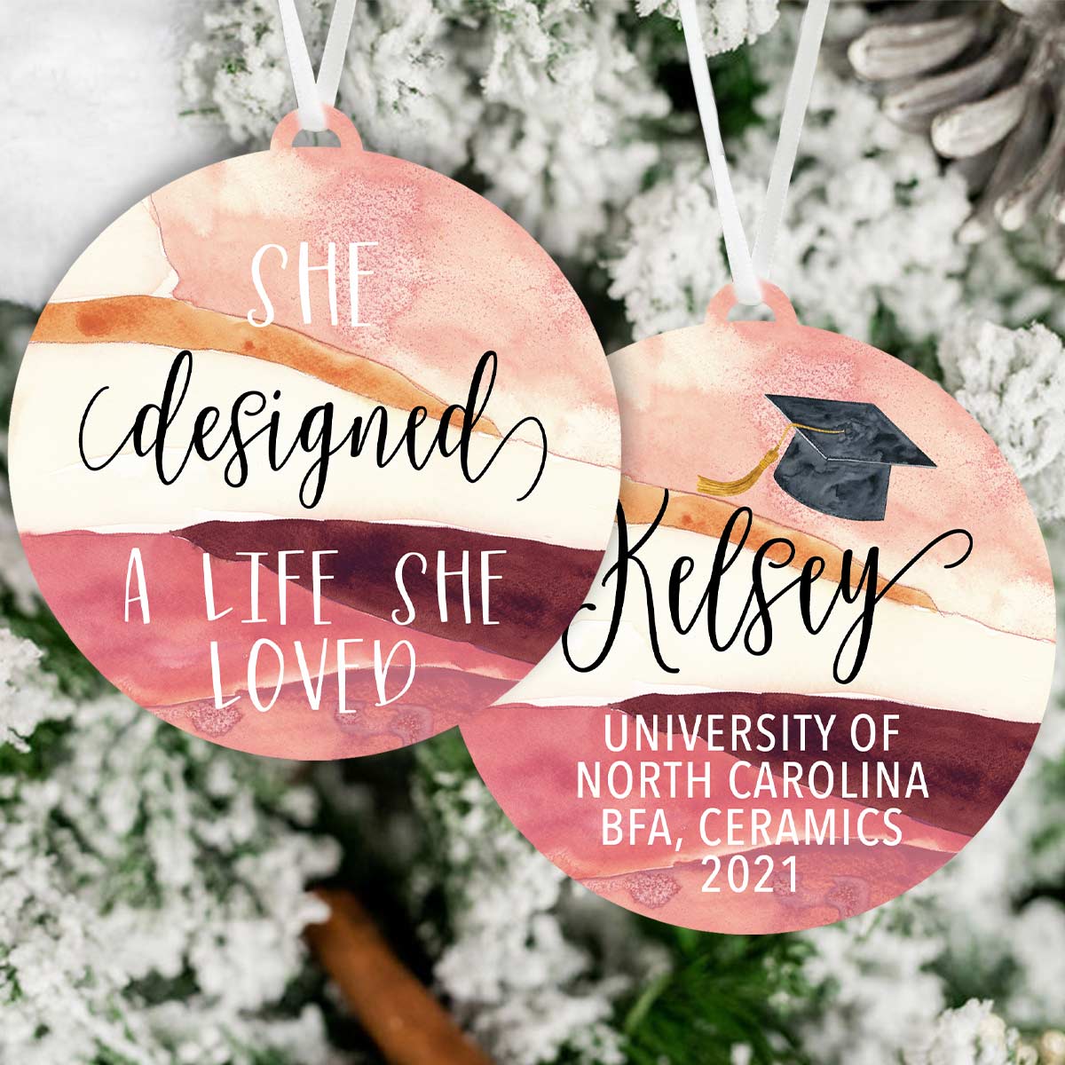She Designed A Life She Loved Art Graduation Ornament