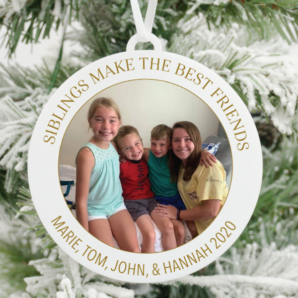 Siblings Make the Best Friends Photo Christmas Ornament