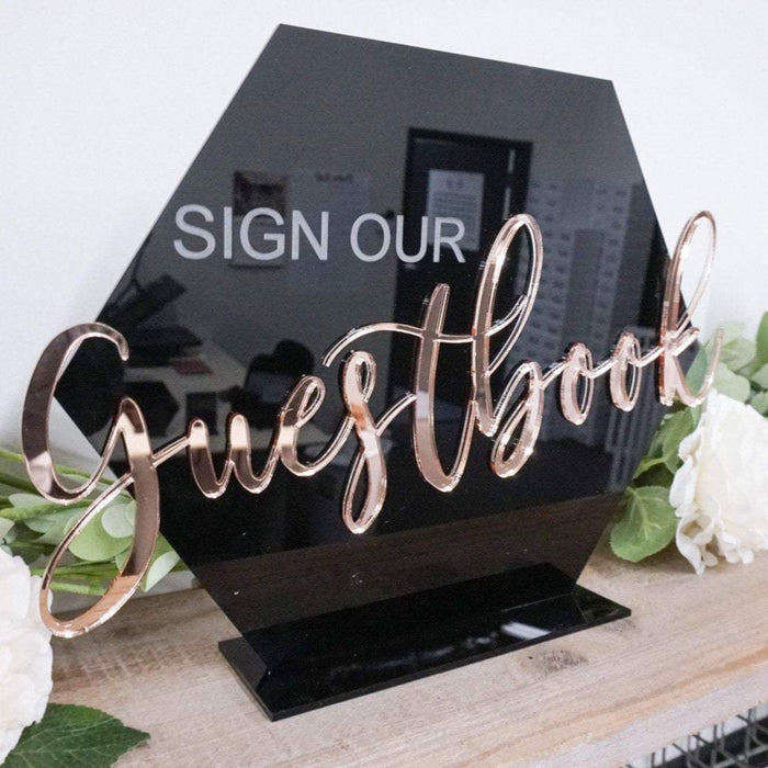 Sign Our Guestbook Acrylic Sign for Wedding