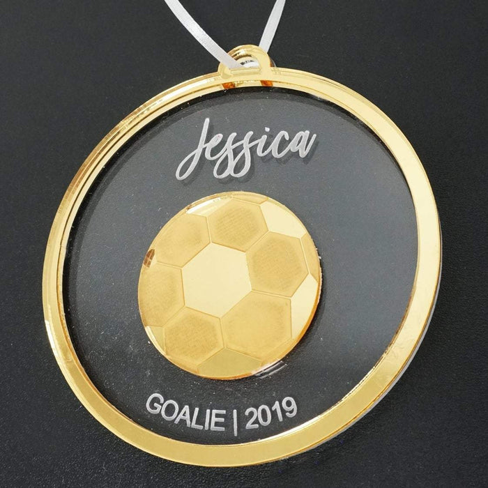 Soccer Player Personalized Engraved Christmas Ornament