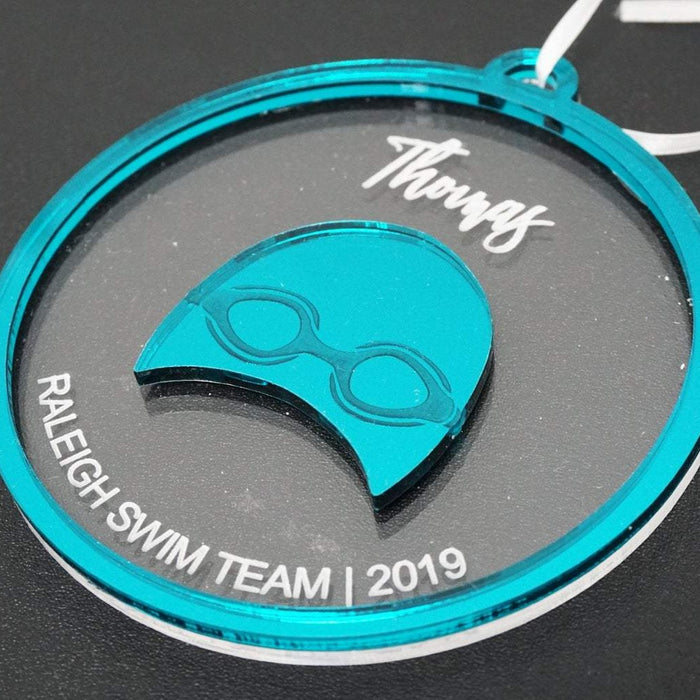 Swim Team Personalized Engraved Christmas Ornament