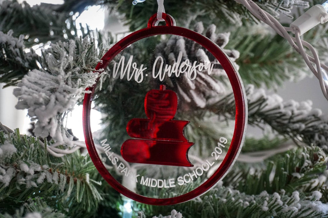 Teacher Personalized Engraved Christmas Ornament