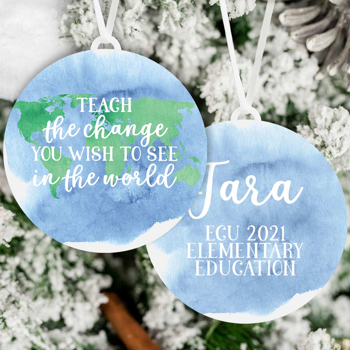 Teach the Change You Wish to See Teacher Graduation Ornament