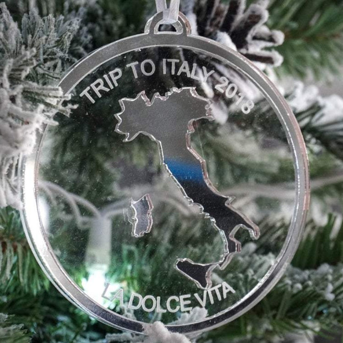 Personalized Travel Engraved Christmas Ornament
