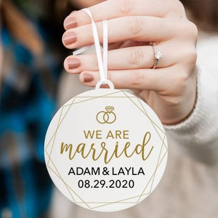 We Are Married Personalized Christmas Ornament