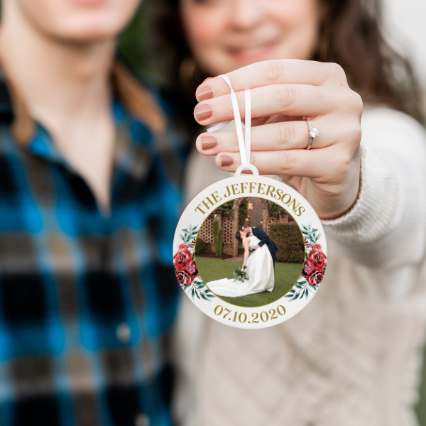 Family Name with Date Photo Christmas Ornament