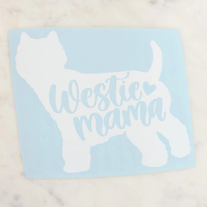 Westie Mama Dog Mom Vinyl Decal