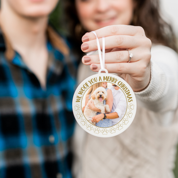We Woof You a Merry Christmas Photo Christmas Ornament