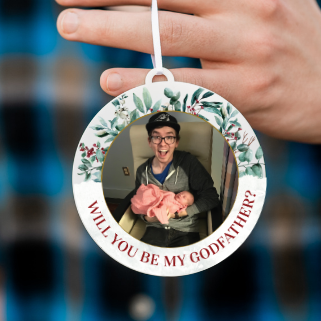 Godfather Proposal Photo Christmas Ornament