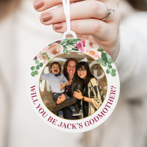 Personalized Godmother Proposal Photo Christmas Ornament