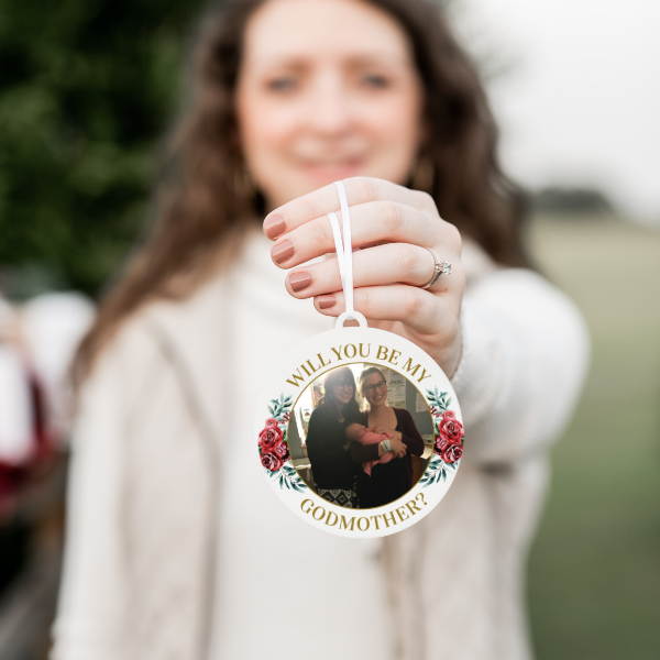 Godmother Proposal Photo Christmas Ornament