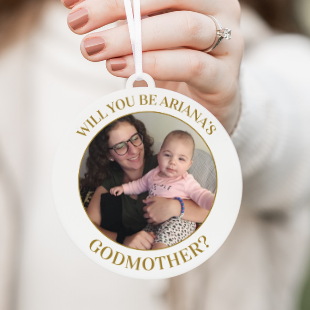 Personalized Godmother Proposal Photo Christmas Ornament