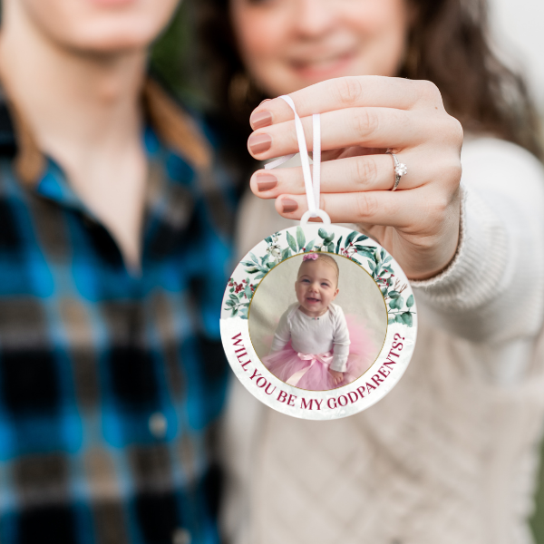 Godparents Proposal Photo Christmas Ornament