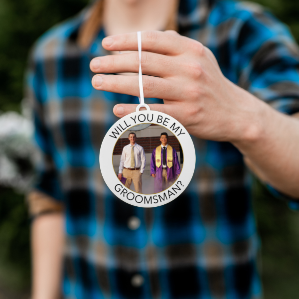 Groomsman Proposal Photo Christmas Ornament