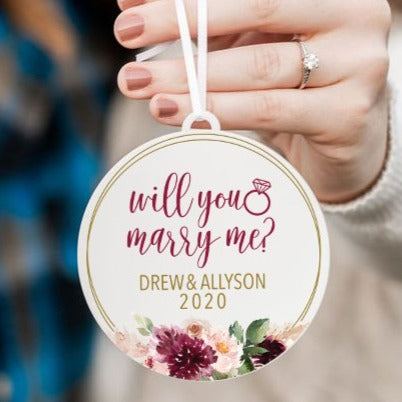 Will You Marry Me Personalized Proposal Christmas Ornament