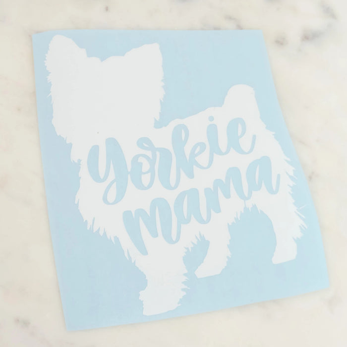 Yorkie Mama Dog Mom Vinyl Decal