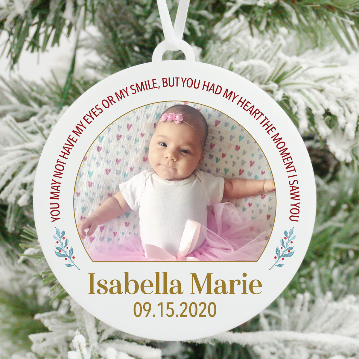 You Had My Heart The Moment I Saw You Adoption Photo Christmas Ornament